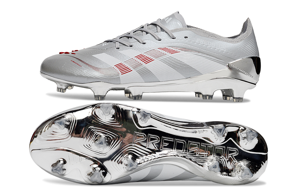 Adidas Predator Elite FG JUDE BELLINGHAM Chrome Dream - Silver Metallic/Legacy Burgundy/Maroon Limited Edition