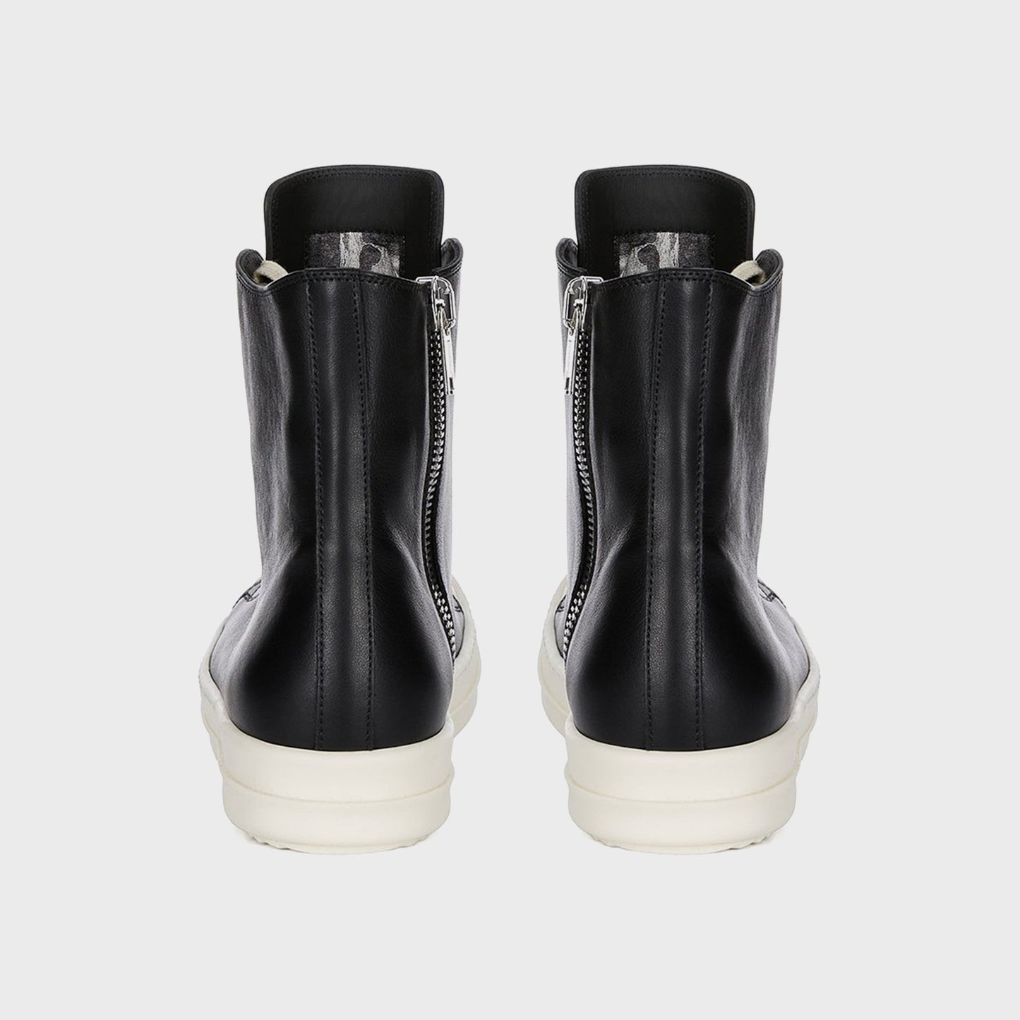 Rick Owens Leather Sneakers Scarpe in Pelle - Black / Milk / Milk