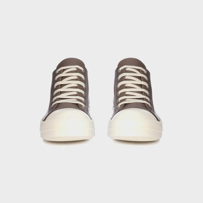 Rick Owens Scarpe In Pelle Low Sneaks - Dust / Milk / Milk