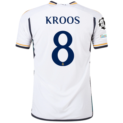 adidas Real Madrid Authentic Toni Kroos Home Jersey w/ Champions League + Club W