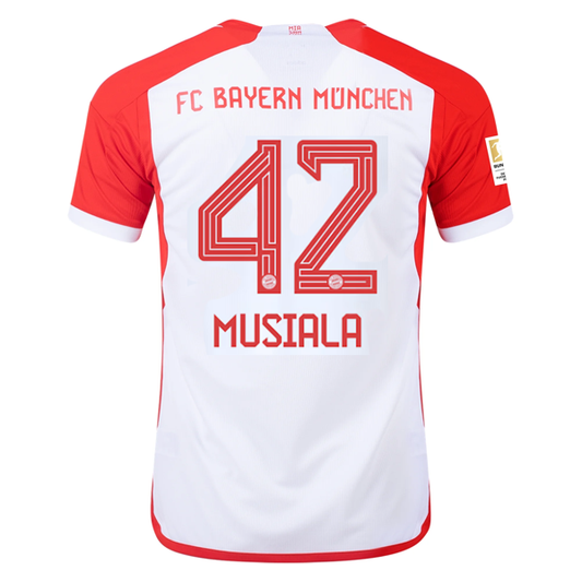 adidas Bayern Munich Jamal Musiala Home Jersey 23/24 w/ Bundesliga Champion Patc