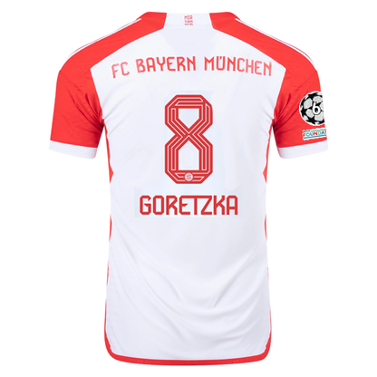 adidas Bayern Munich Authentic Leon Goretzka Home Jersey w/ Champions League Pat